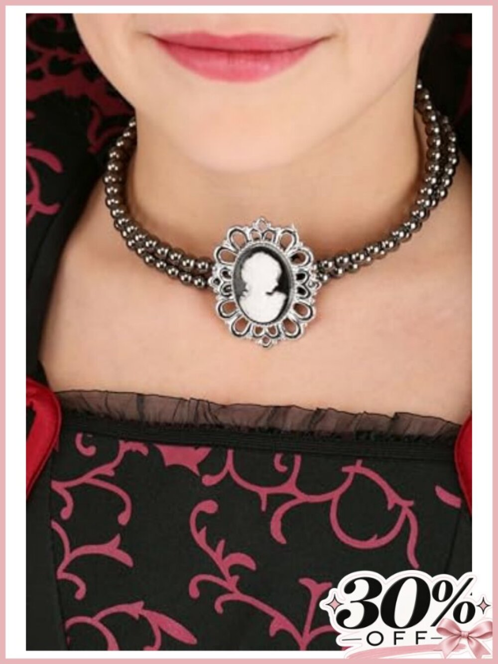 Royal Vampire Costume Dress Choker Cameo Halloween Girls XL - Picture 2 of 5